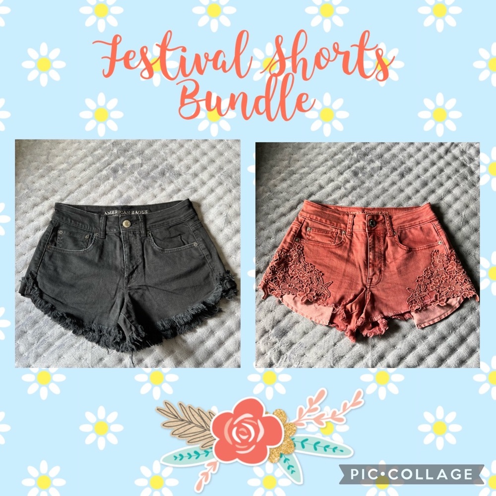 American Eagle High Rise Festival Shorts Bundle